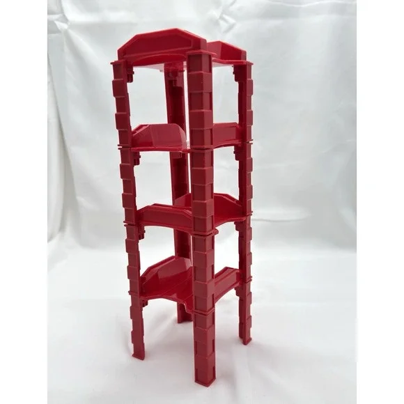Wooden Train Track Red Stacking Support Risers Fits Major Brands Lot of 4 - Picture 3 of 7